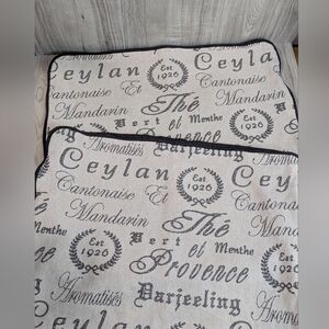 Arhaus Decorative Linen & Black Pillow Covers (2) French Script Elegant